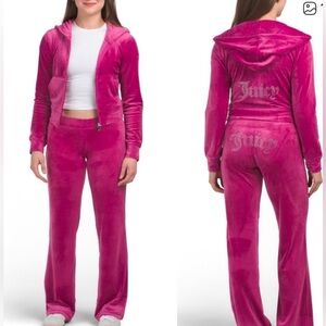 Juicy Couture  NWT Women's  festival Fuchsia Velour Jogger Set